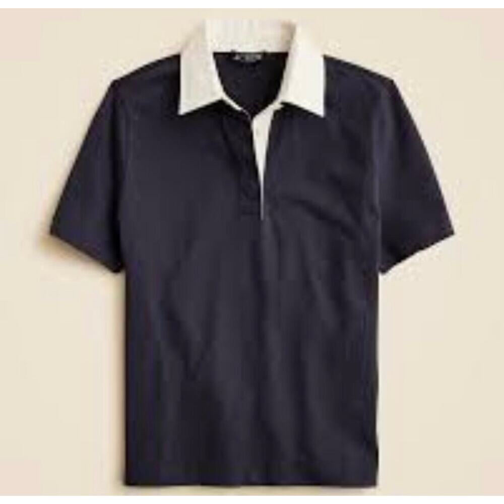 J. Crew Dark Blue Relaxed Premium Weight Polo shirt size XS